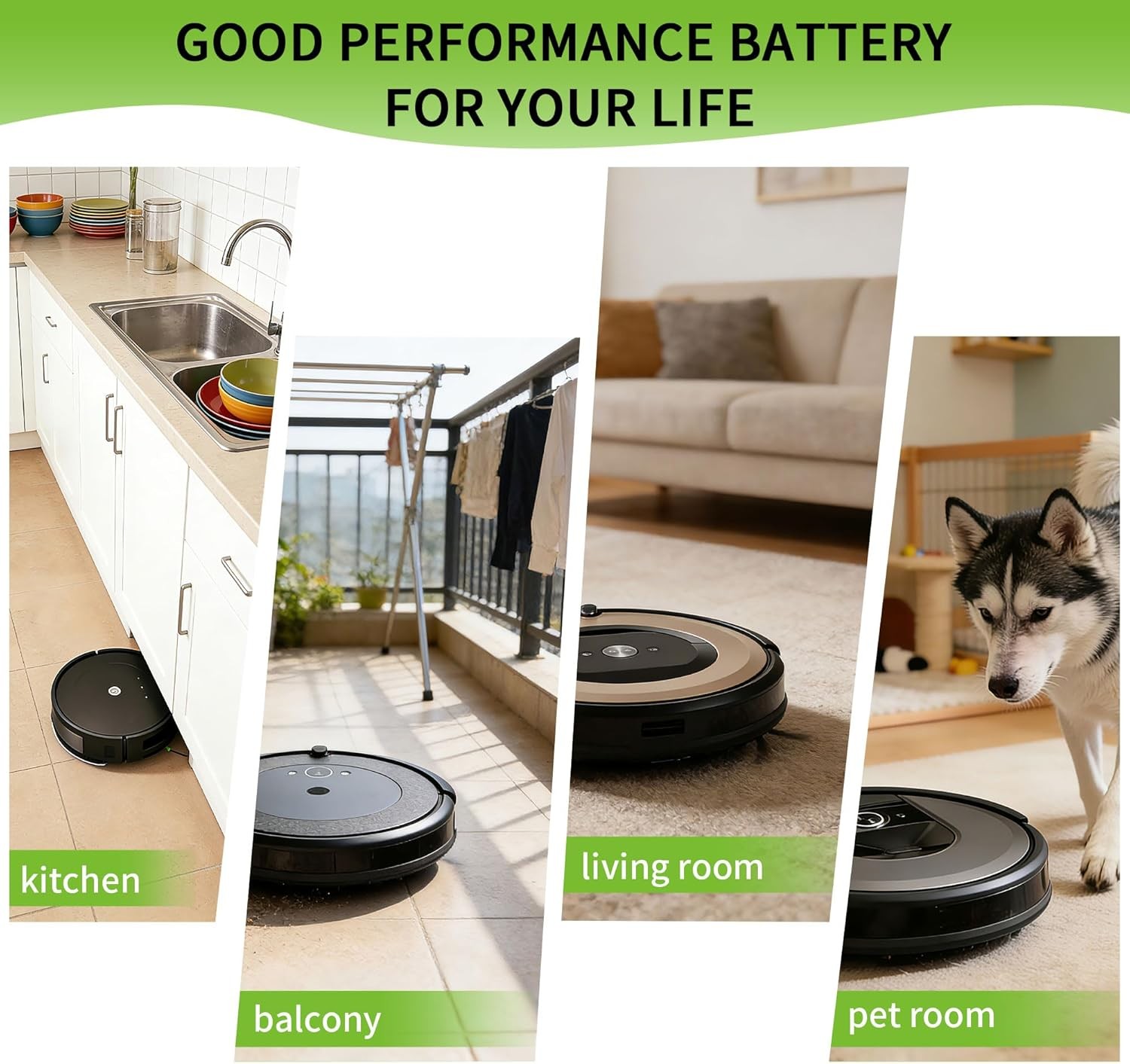 ABL F 5200mAh 75Wh Replacement Li ion Battery Compatible with iRobot Roomba j i