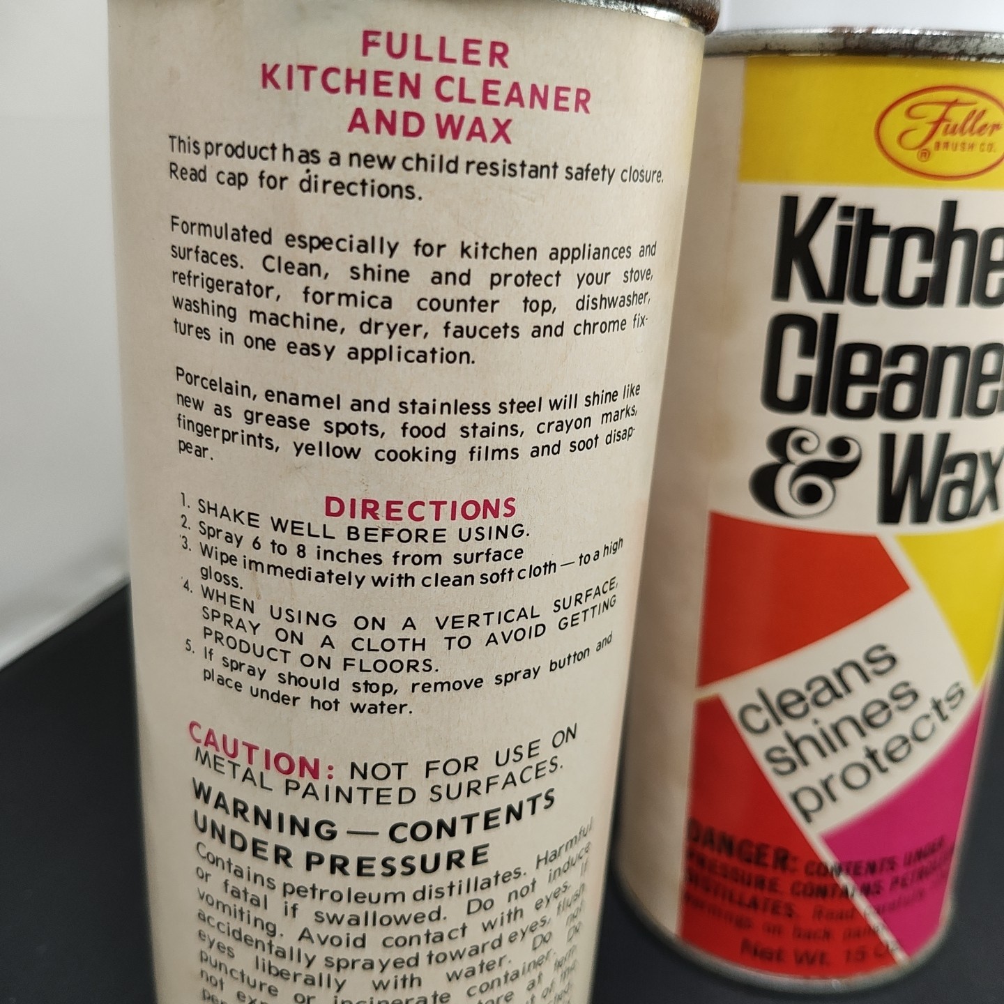 2 Fuller Brush Kitchen Cleaner & Wax 2 Full 15 Oz Cans Cleans Shines Protects