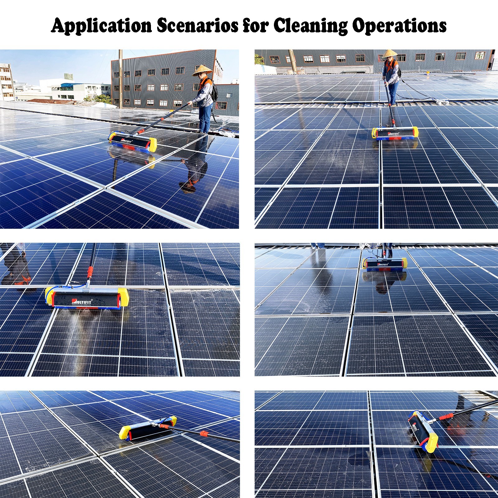 Solar Panel Cleaner 24ft Water Fed Rod 420rpm Forward/Reverse Roller Brush