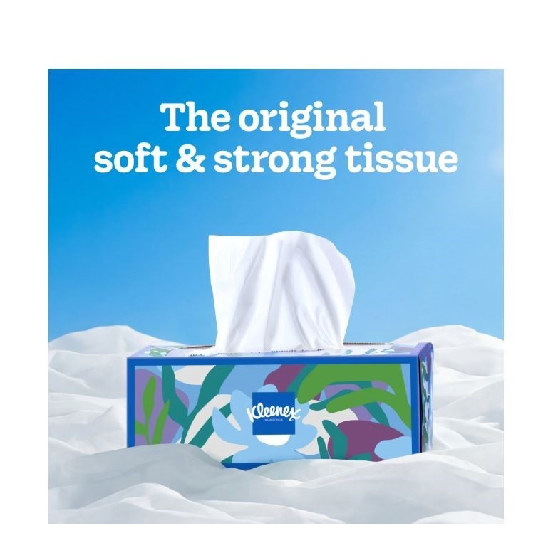 Kleenex Trusted Care Facial Tissues, 8 Flat Boxes, 200 Tissues per Box, 2-Ply