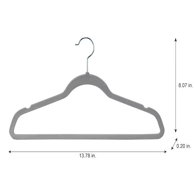 Simplify 25 -Pack Grey Plastic Clothes Hanger 13-in x 8-in