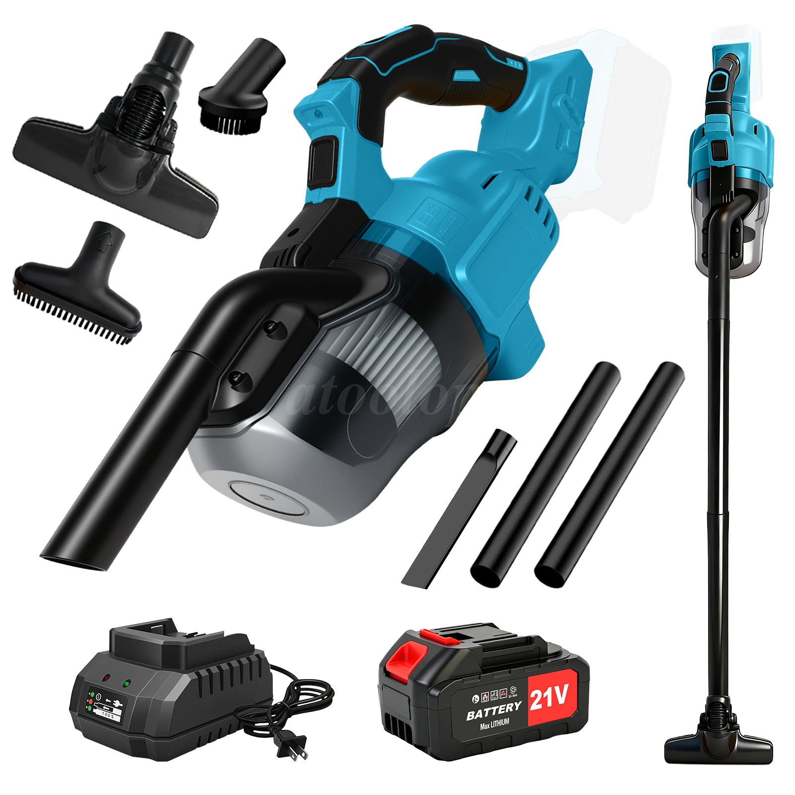 5-in-1 Cordless Stick Vacuum 300W HEPA Filter 2.6A Battery For Home Car Pet Hair