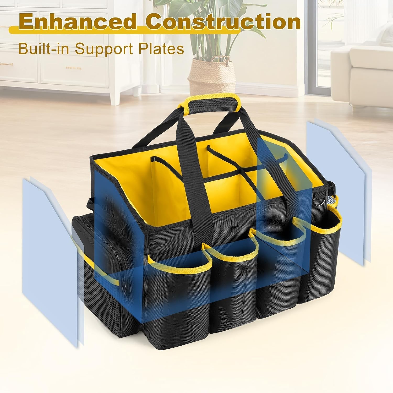 Cleaning Caddy Organizer Bag with Handle Large Capacity Tote for Home Car