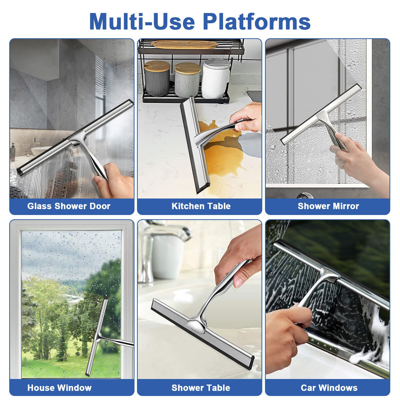 Aluminum+Plastic+Soft Rubber Glass Wiper Glass Cleaning Wiper Replacement ​