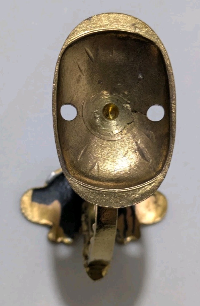 Vintage Brass Coat Hat Purse Hook Hanger Ornate Flower Design