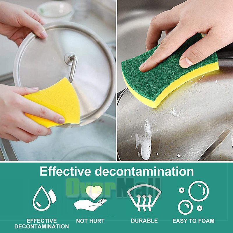6-72 pcs Scrub Scrubbing Sponges Kitchen Cleaning Non-Scratch Stove Dish Sponge