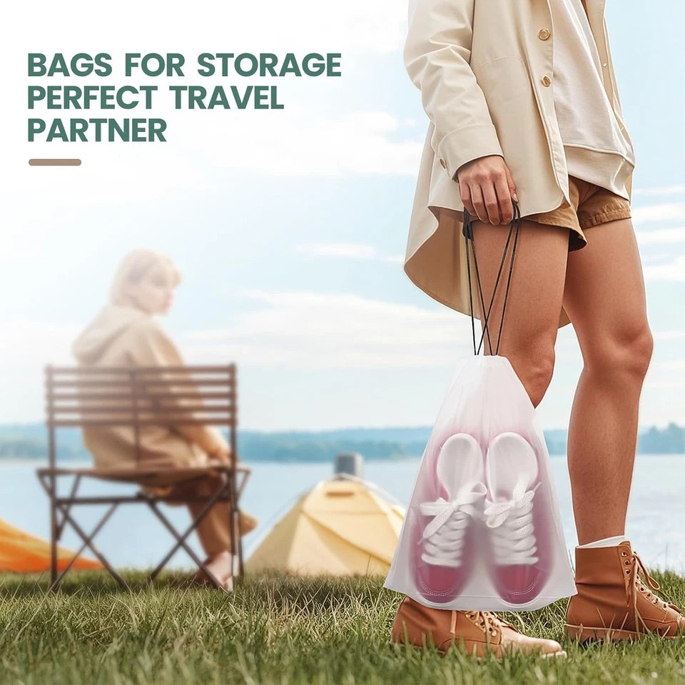 23PCS Travel Shoe Bags Waterproof 11.8×15.7 Inch – Drawstring Storage Pouch Set