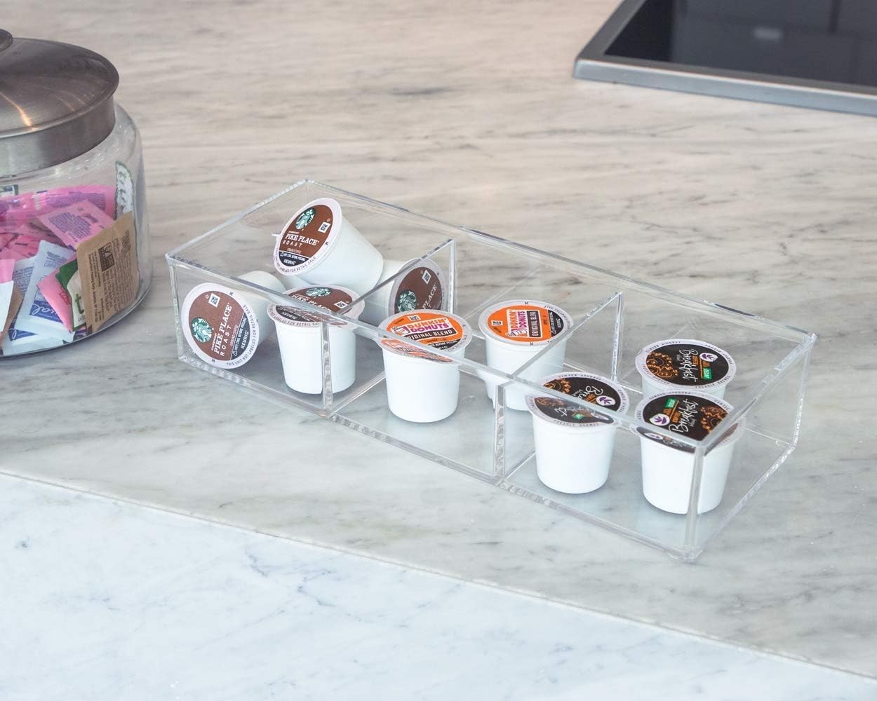 Large 3-Compartment Acrylic Stackable Organizer 12.9″ L x 5″ W x 2.7″ H