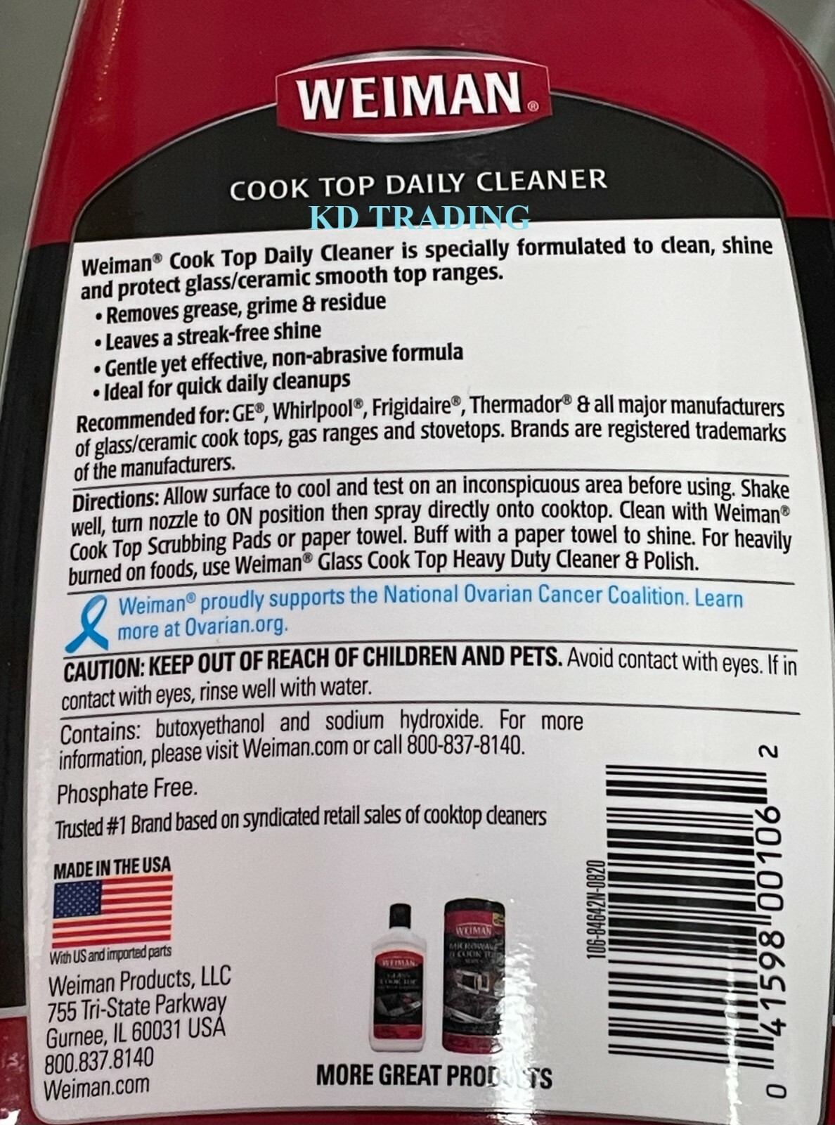 2-Pack~ WEIMAN Glass Ceramic Stove Range COOK TOP DAILY CLEANER Polish & Protect