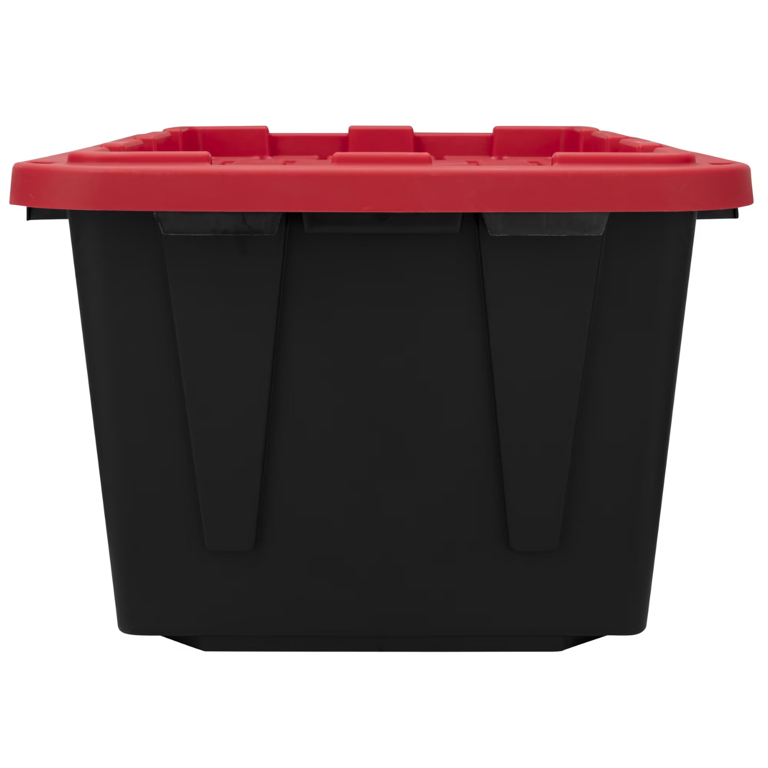 6 Pack Hyper Tough 27 Gallon Snap Lid Storage Bin Black Red Lid Heavy Duty
