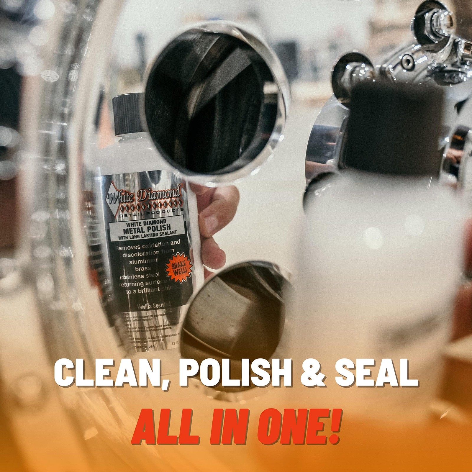 Metal Polish with Sealant Clean, Polish & Protect Aluminum, Brass, Chrome 12