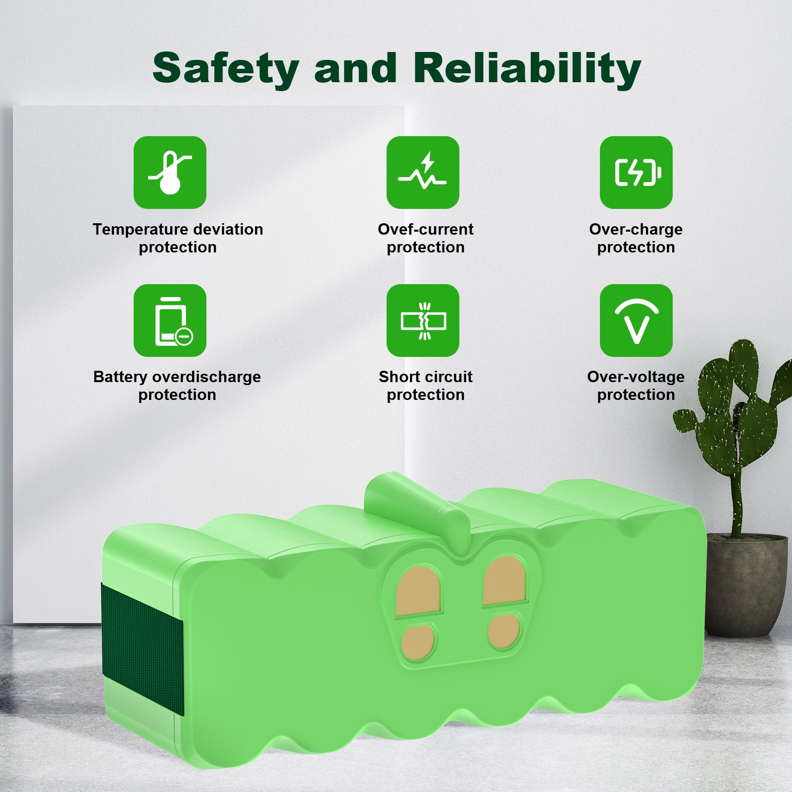 Replace 14.4V Li-ion / Ni-Mh Battery for iRobot Roomba 500 600 700 800 Series