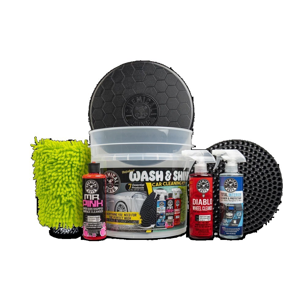 Complete Car Wash and Shine Cleaning Kit 7 Essential Car Care Products