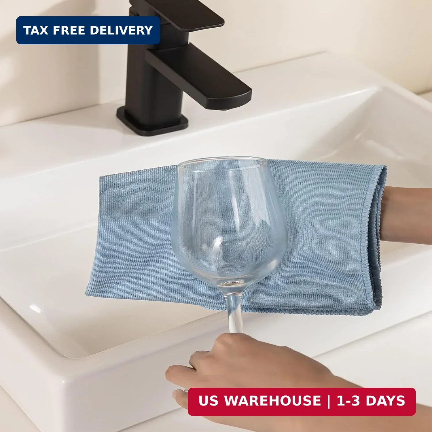 Microfiber Glass Cleaning Cloth 8 Pack, 16 Inch X 12 Inch, Lint Free Quickly Cle
