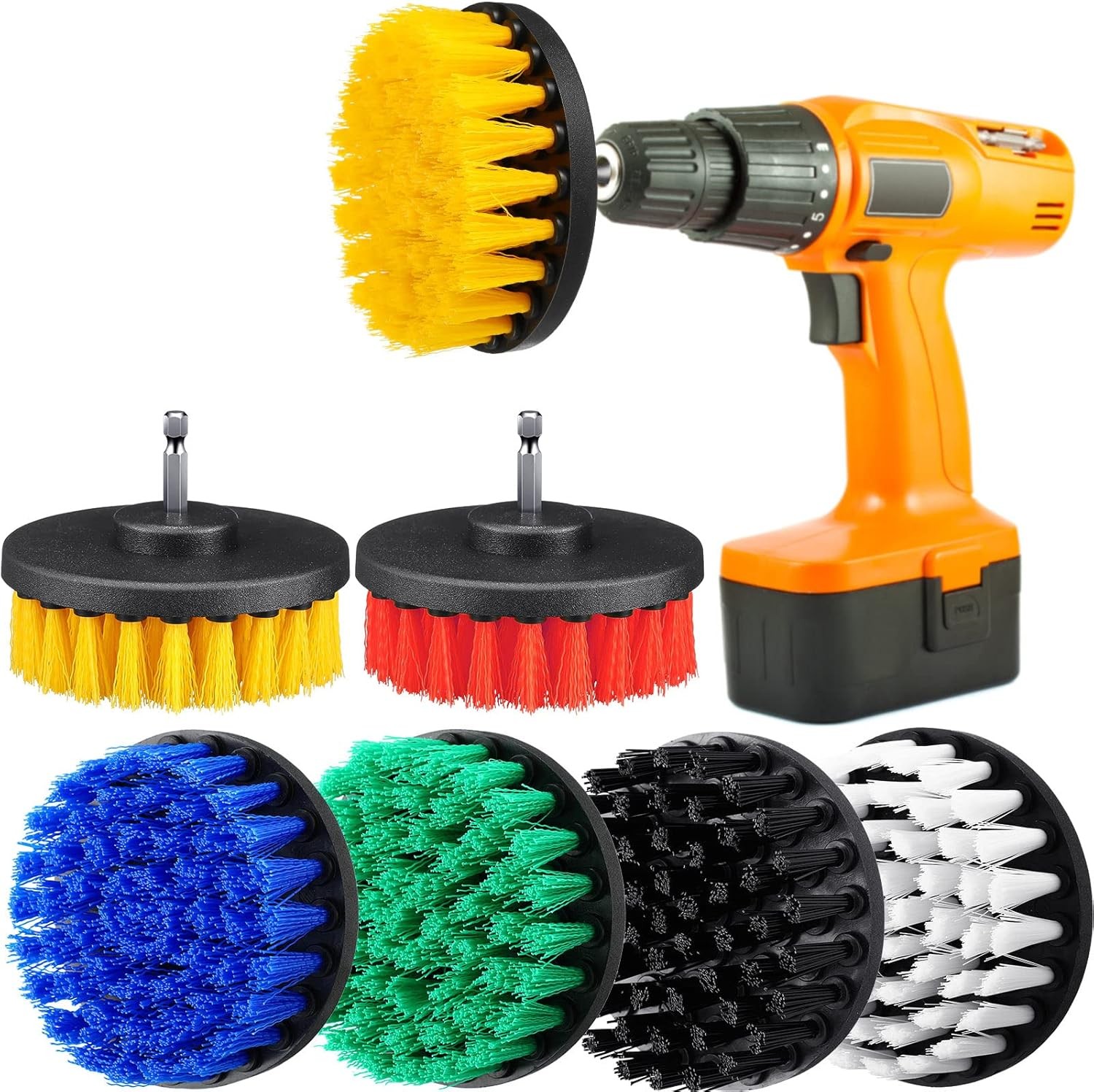 6 Pcs Drill Brush Attachment Power Scrubber Cleaning Kit Multi Purpose Drill