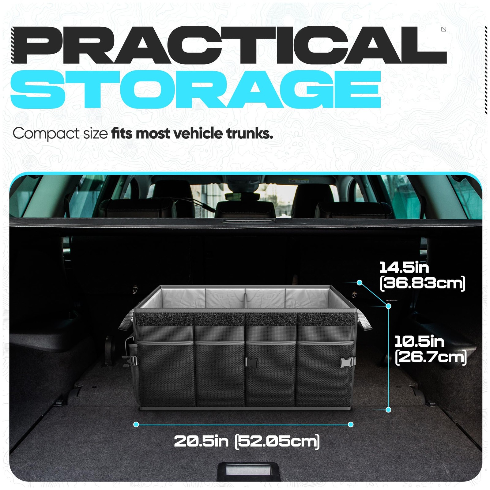 Fortem Car Trunk Organizer, Car Storage Organizer, Car Accessories, Collapsible