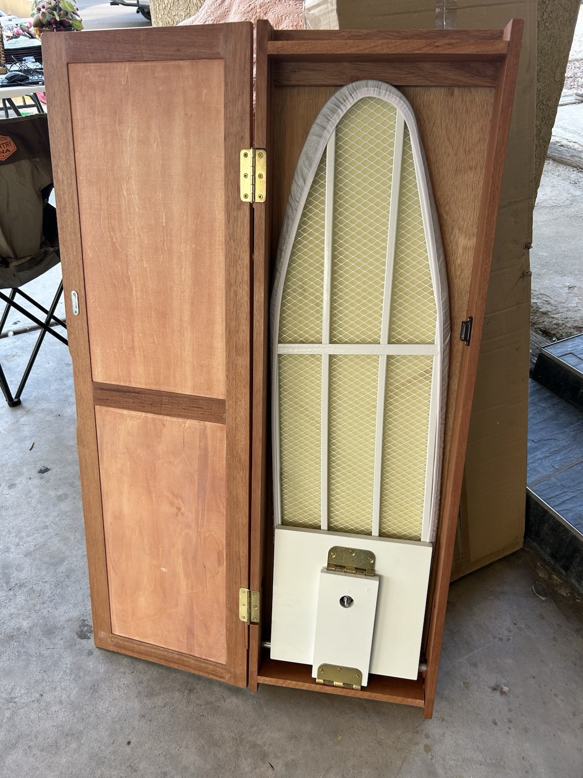 Wall Mount Hideaway Ironing Board Wood Cabinet
