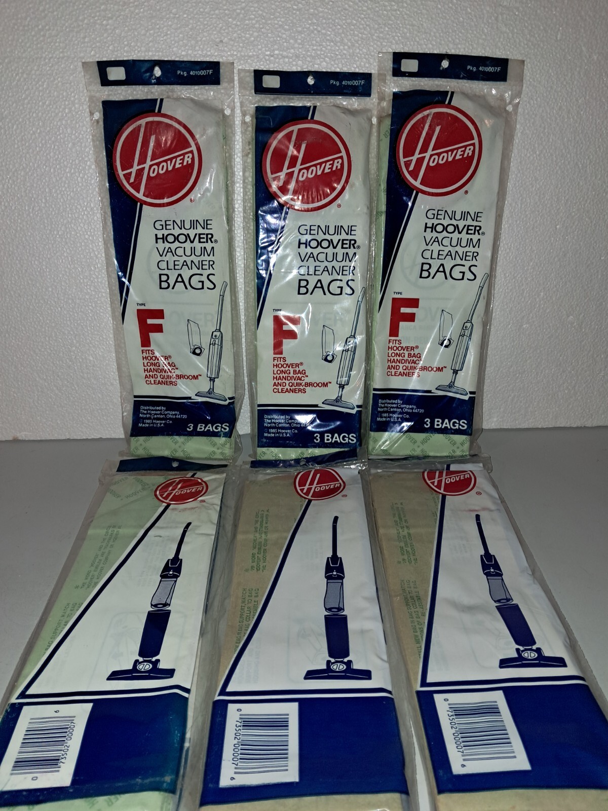 Vacuum Bags Hoover Type F 6 packs – 18 Total Quik Broom Handivac Long Bag NOS