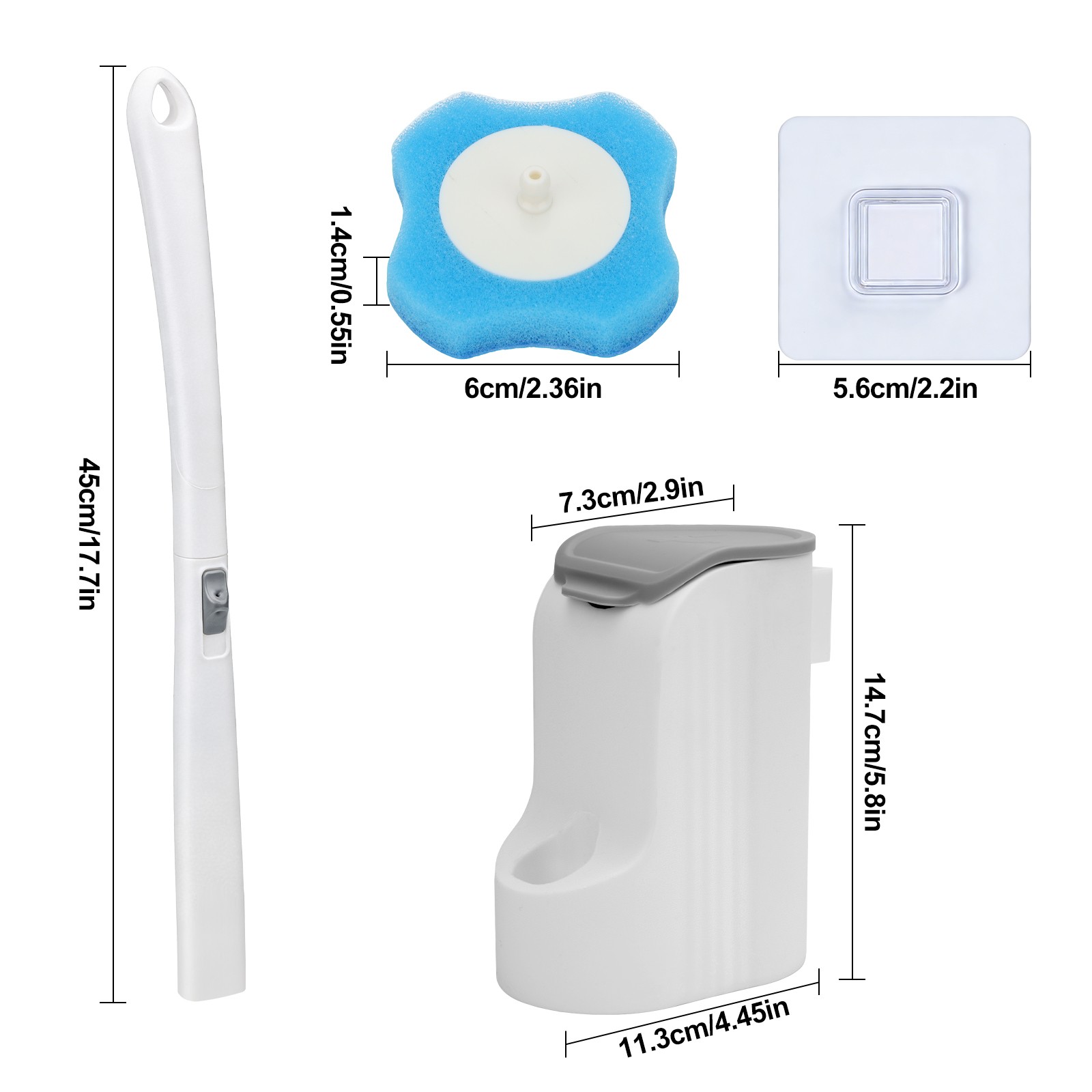 Disposable Toilet Cleaning System Toilet Brush Wand w/ Holder&24 Refill Bathroom