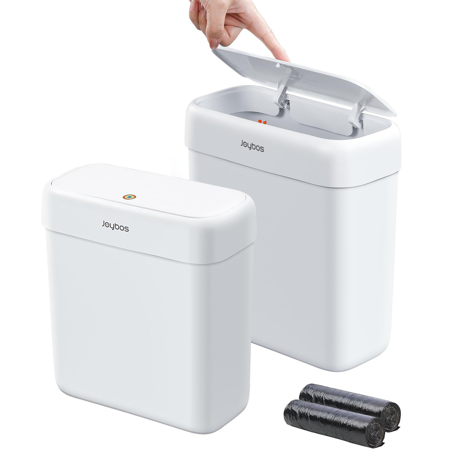 2 Pack Bathroom Trash Can with Lid, 3 Gal/12 L & 2.7 Gal/10L Garbage Can with…
