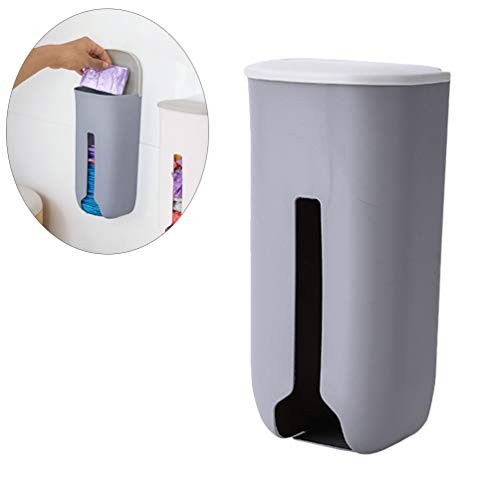Wall-Mounted Garbage Bag Storage Box 5.00X3.54X10.31In Plastic Bag Holder Gray