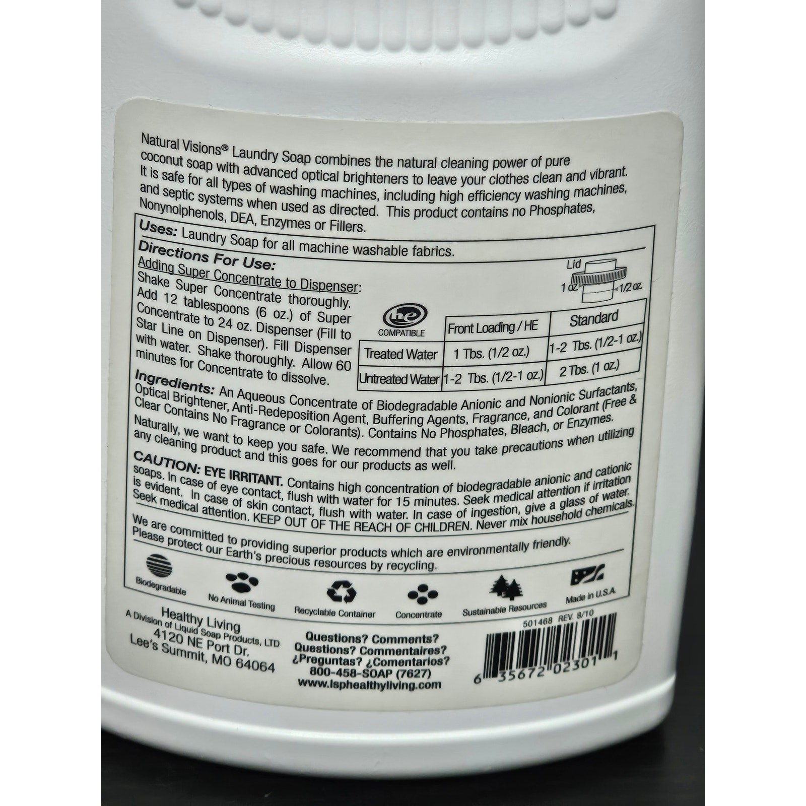 New Natural Visions Mountain Fresh Laundry Soap Super Concentrate