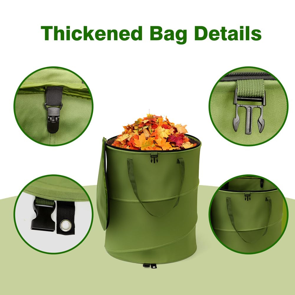 Collapsible Pop up Trash Can, Outdoor Recycling Bin 13.8X15.8 In, 600D Oxford Cl
