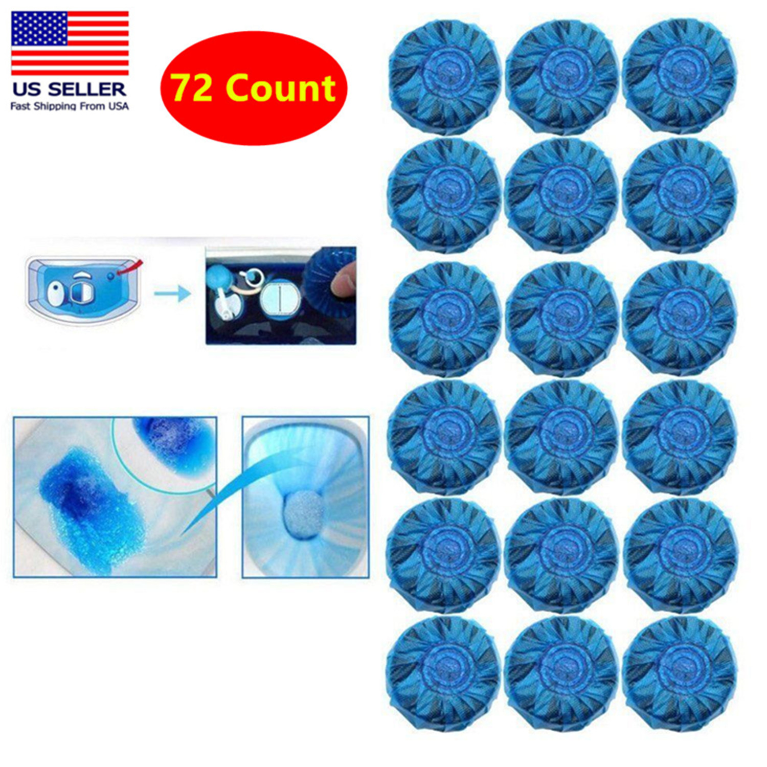 72 Tabs Homenite Automatic Toilet Bowl Cleaner Bleaches & Blue (Total 18 Pks)