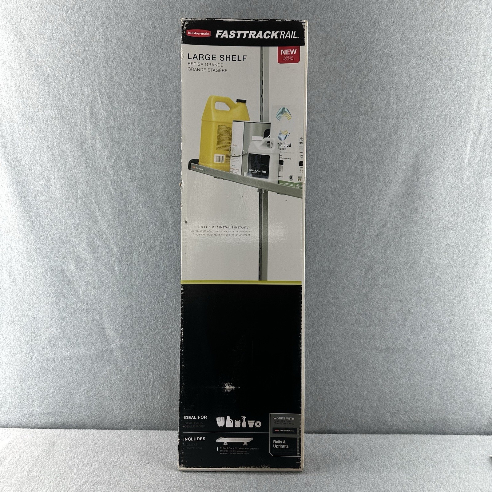 Rubbermaid FastTrack Garage 31.5 in. W x 9.5 in. D Large Metal Shelf 1938438 NEW