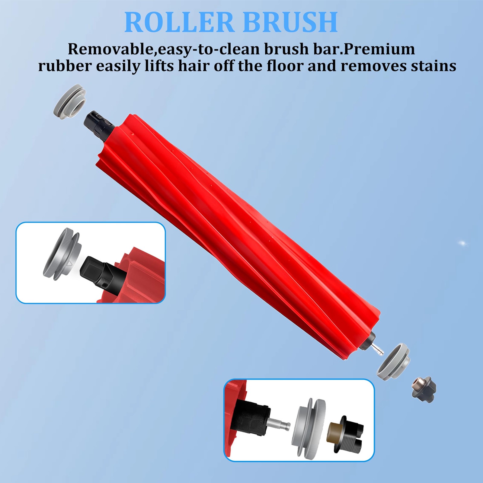 Rubber Main Brush Replacement for Roborock S7 Series, Q Revo Series Vacuum