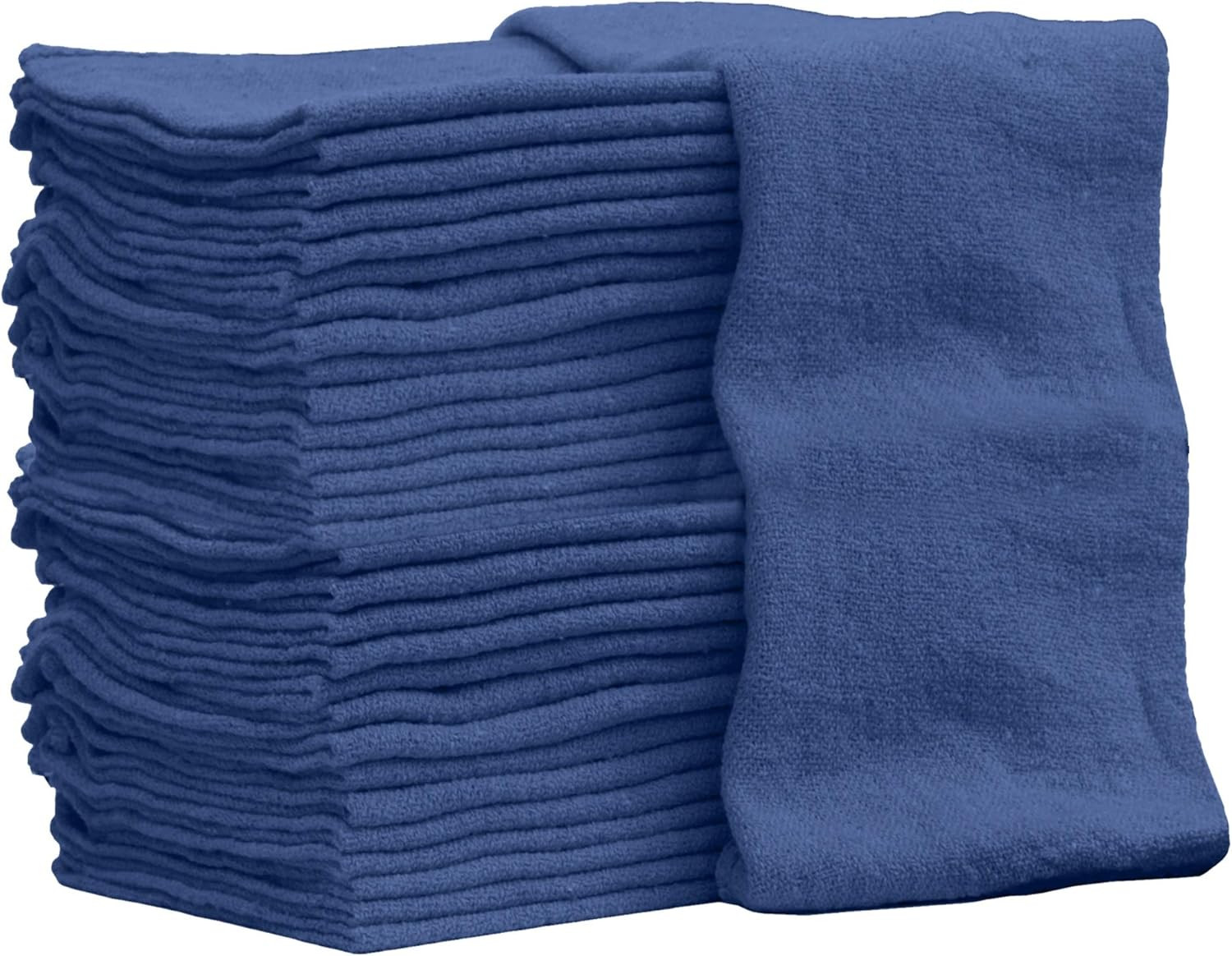 Trapos Limpieza Algodon 50 Piezas 14×14 Azul Calidad Comercial Taller Auto Hogar