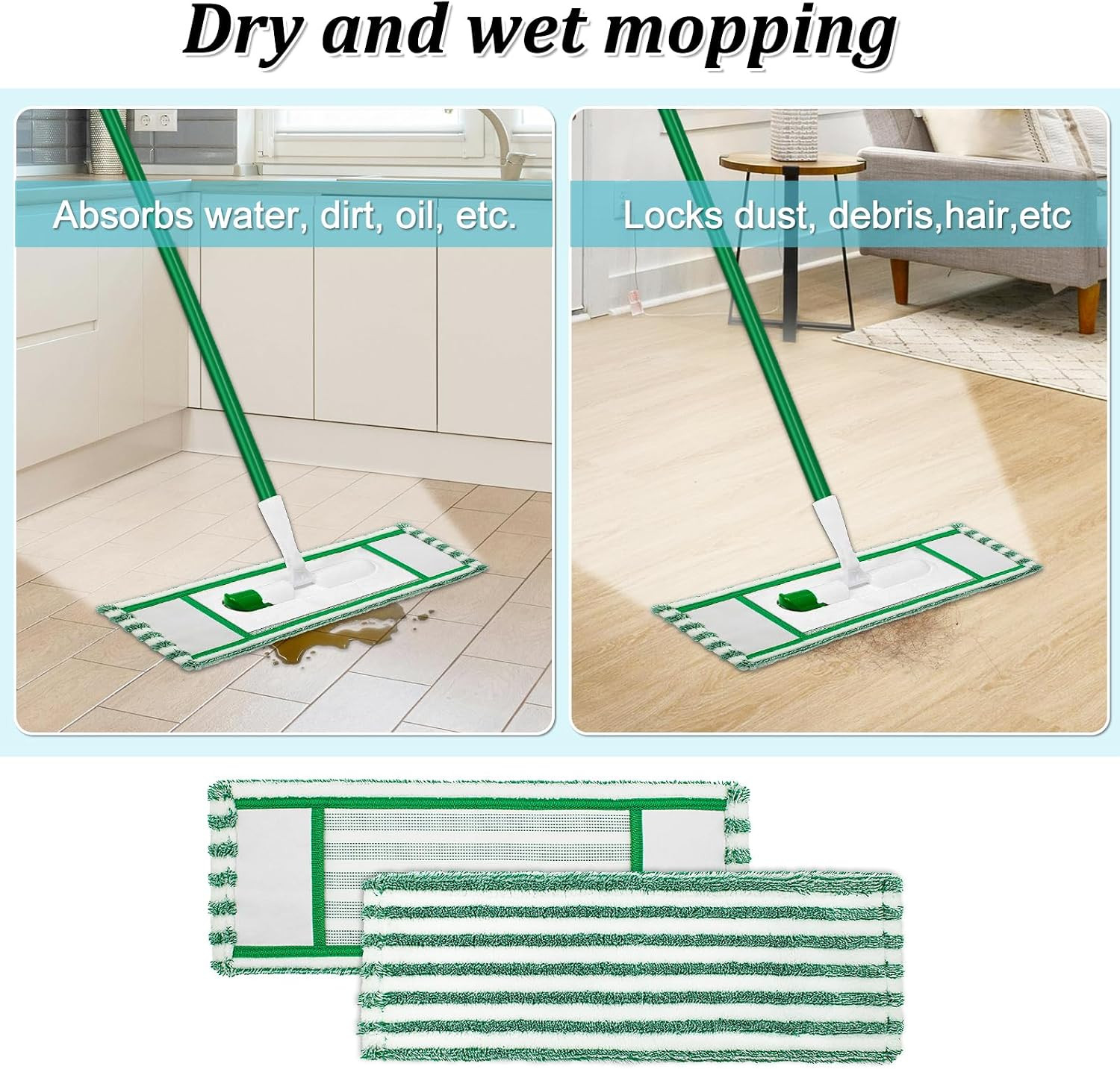 Microfiber Mop Refills Compatible with Libman Wet & Dry Microfiber Mop | 2 Pack