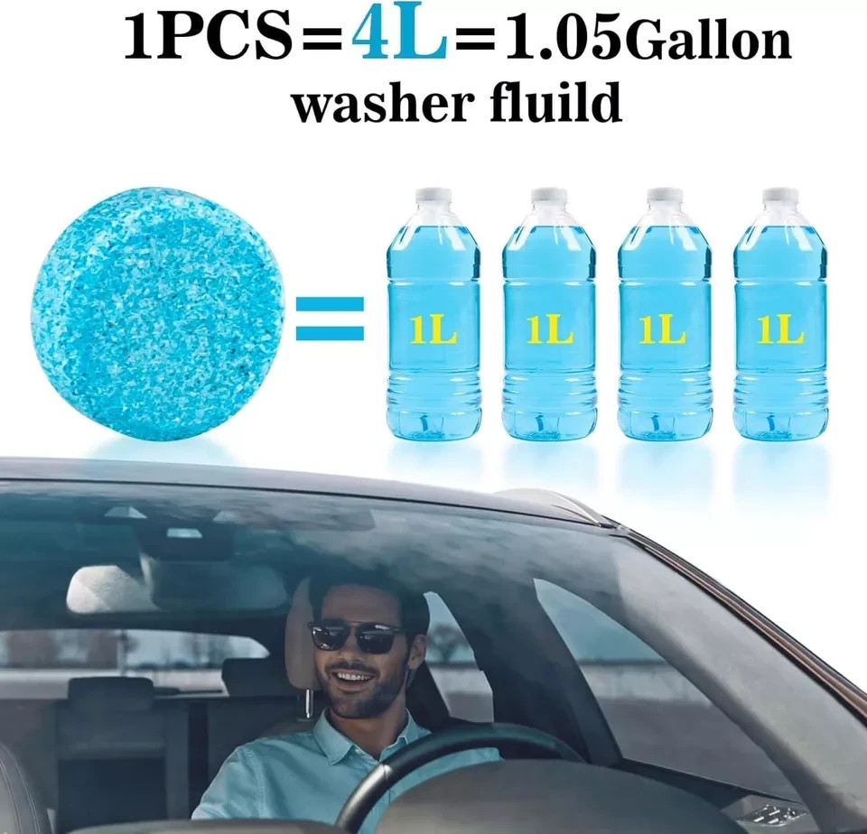 Car Windshield Washer Tablets, Washer Fluid Tablets Glass Cleaner, 100 Pcs…