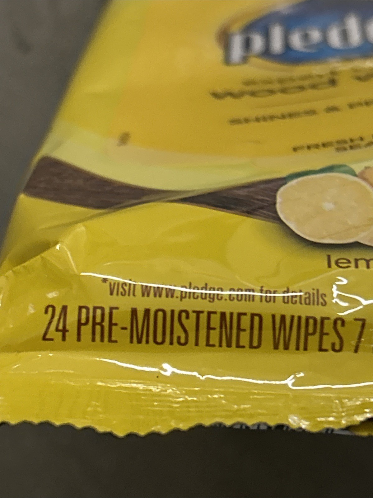 3 PACKS Pledge 72807 Lemon Scented Pre-Moistened Cloth Wipes 7″×10″ 24 count