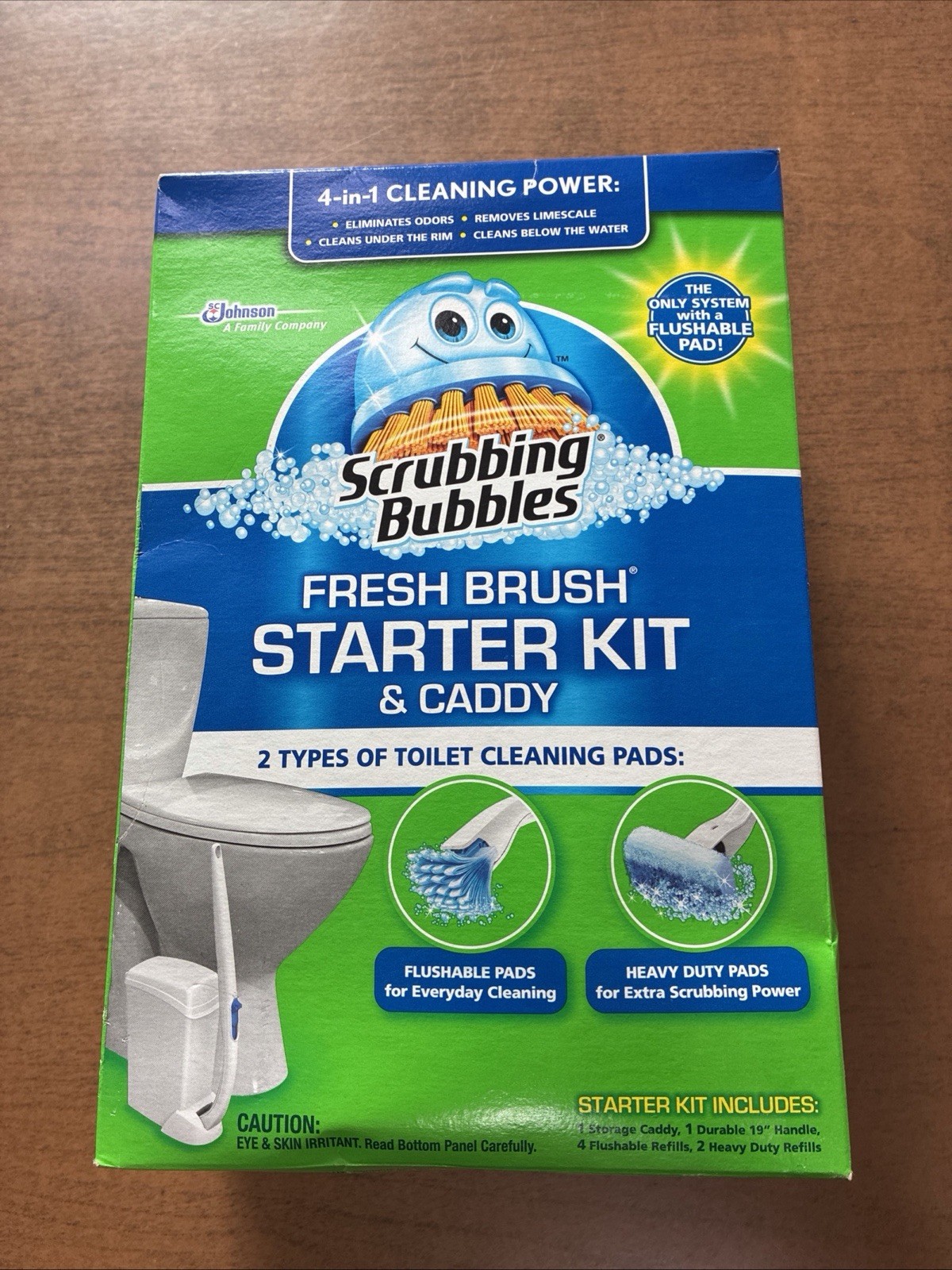 Scrubbing Bubbles Fresh Brush Starter Kit/Caddy 2 Toilet Cleaning Pads 4-in-1