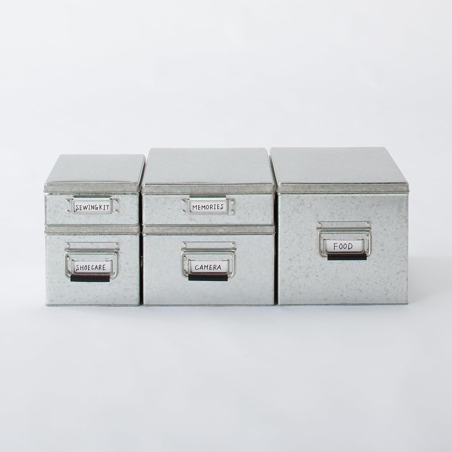 MUJI MoMA Large Galvanized Iron Box 10.2 in × 14.5 in × 9.4 in Silver Storage