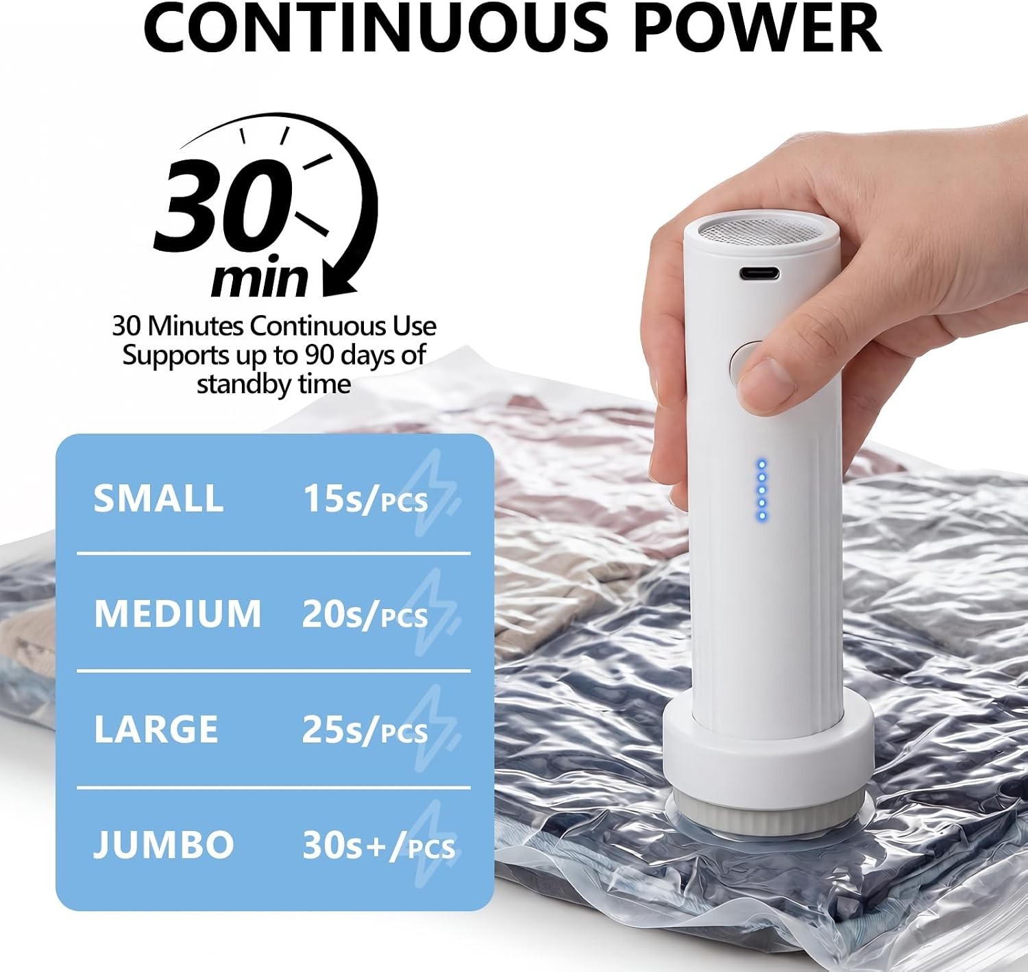 Cordless Electric Vacuum Pump for Vacuum Storage Bags Travel Air Pump, Portab…