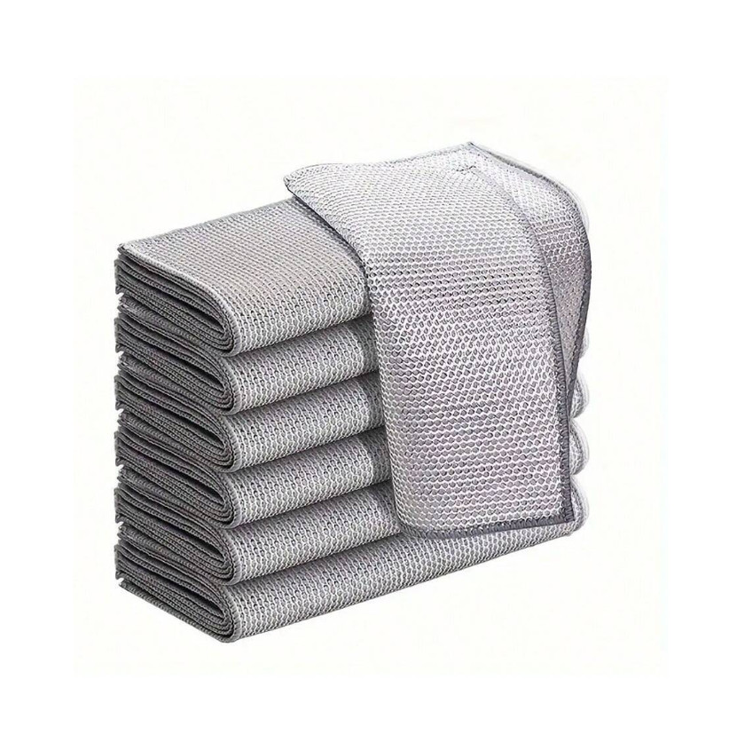 5 pcs Multipurpose Double Layer Wire Mesh Cleaning Cloths for Kitchen & Home Use