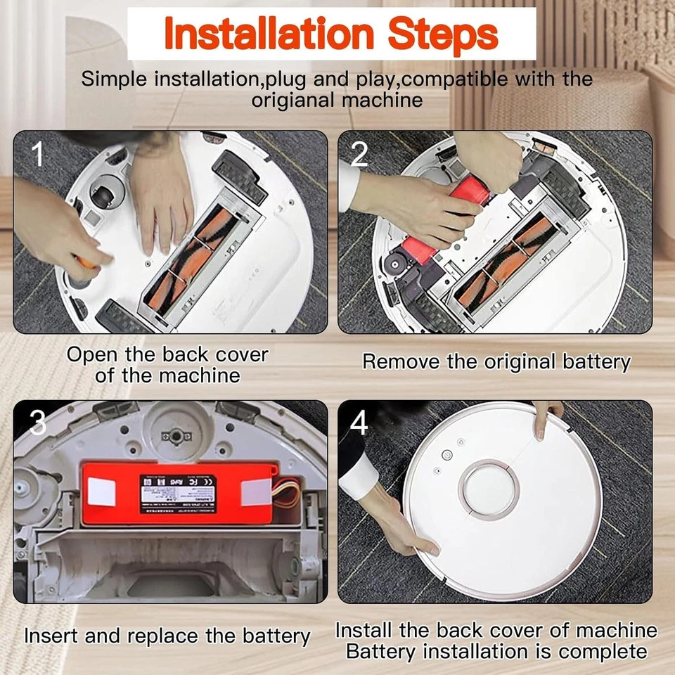 Upgrade Your Xiaomi Vacuum: 14.4V 6500mAh Replacement Battery with Fast Charging