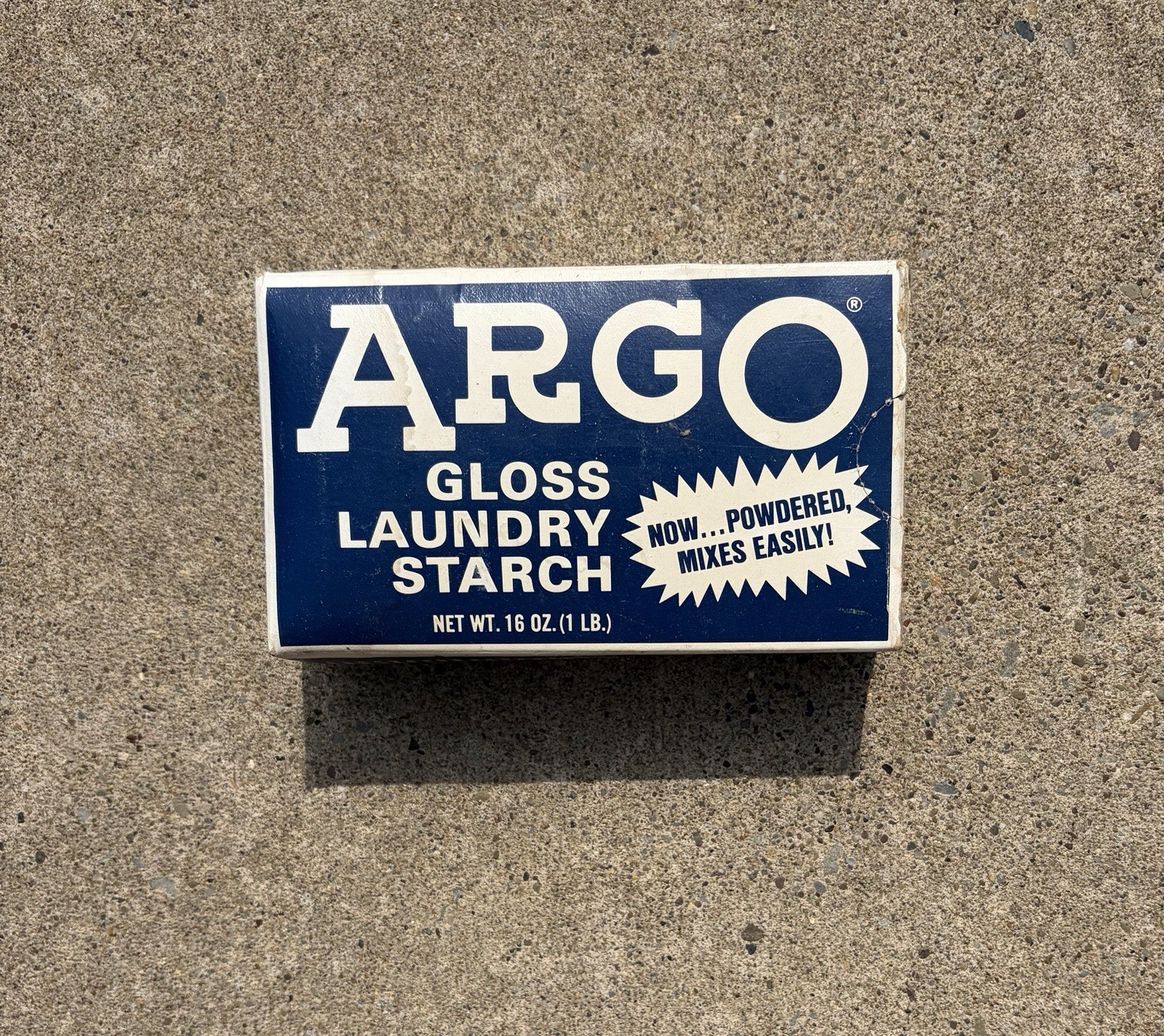 NEW ARGO Gloss Laundry Starch 16oz 1 lb. Blue Box USA Unopened