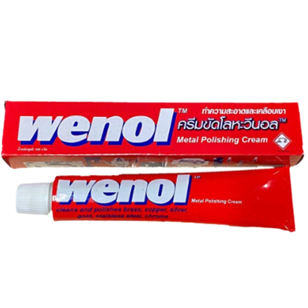 WENOL Metal Polishing Cream Brass Stainless Steel Aluminum Silver Gold 100 g x 2