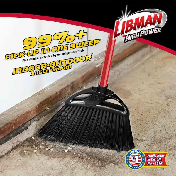 11 In. High Power Indoor/Outdoor Angle Broom with Steel Handle
