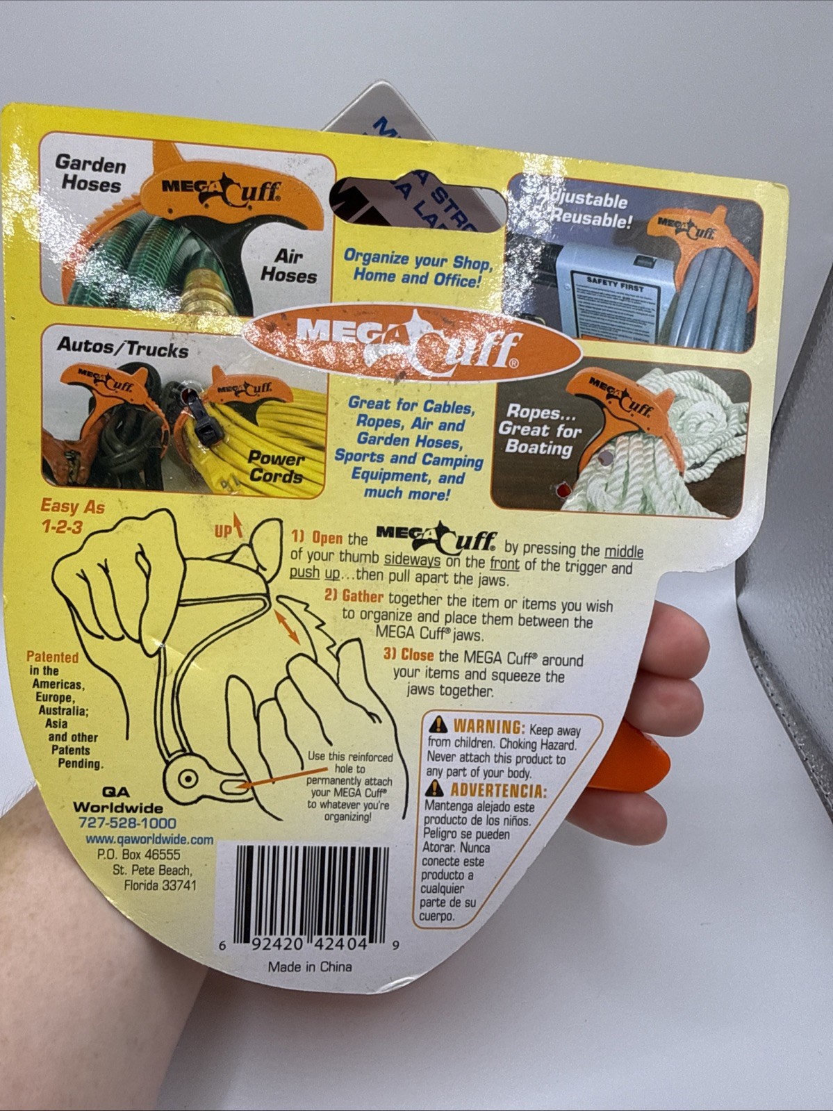 2 Cable Cuff Mega Cuff – Single Extra Large Reusable Serrated Cable Organizer.
