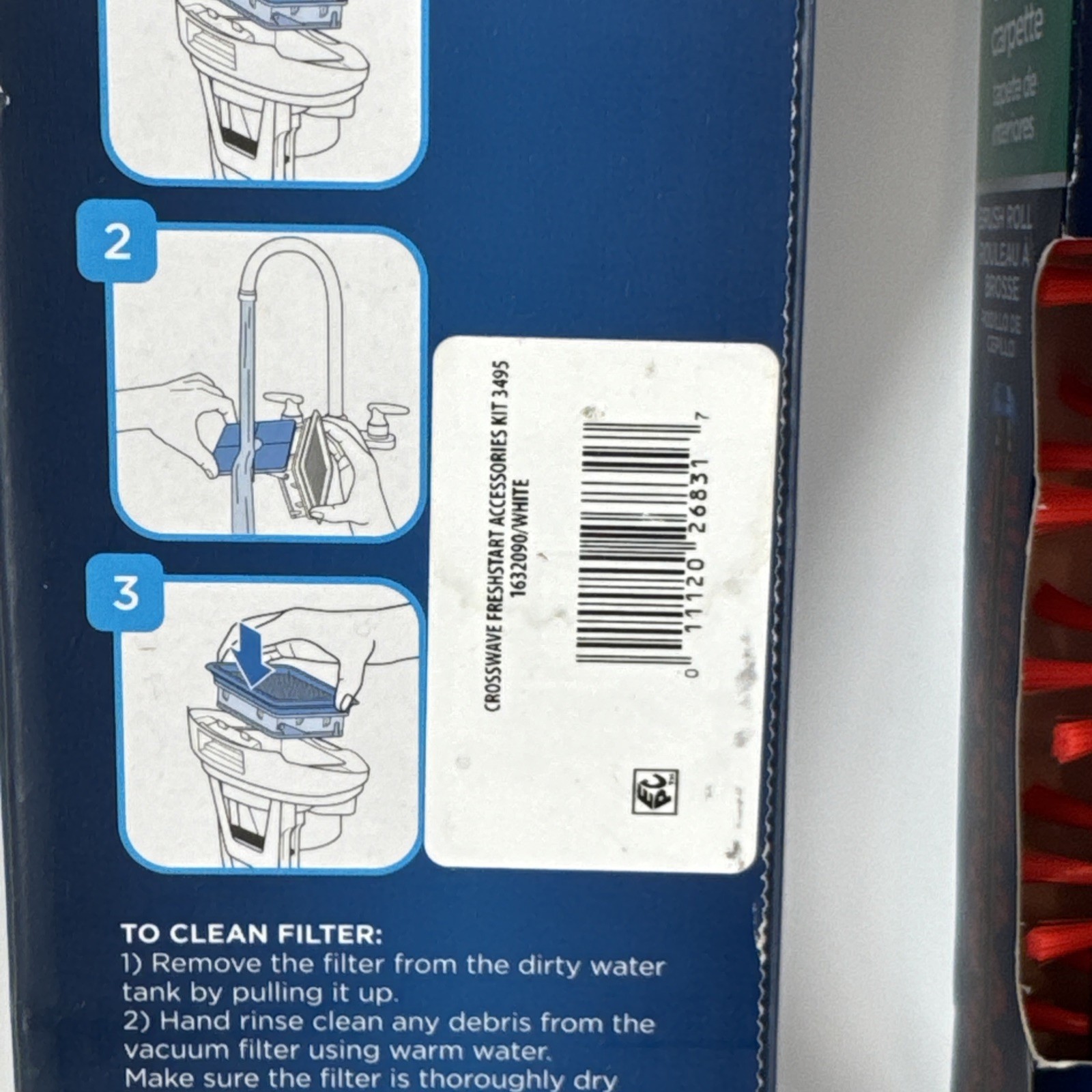 BISSELL Multi Surface Brush Roll Filter Crosswave Vacuum 3495 & Area Rug Brush