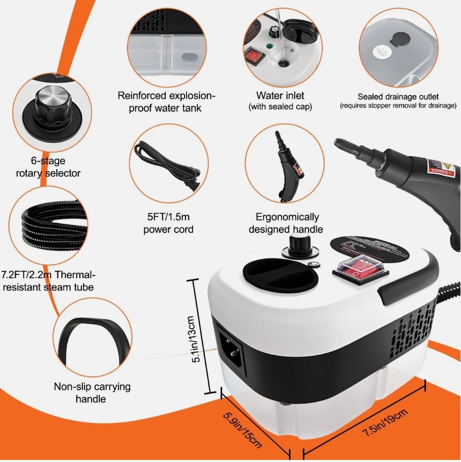 1.2L Handheld Steam Cleaner High Pressure Household Car Steam Cleaning Machine