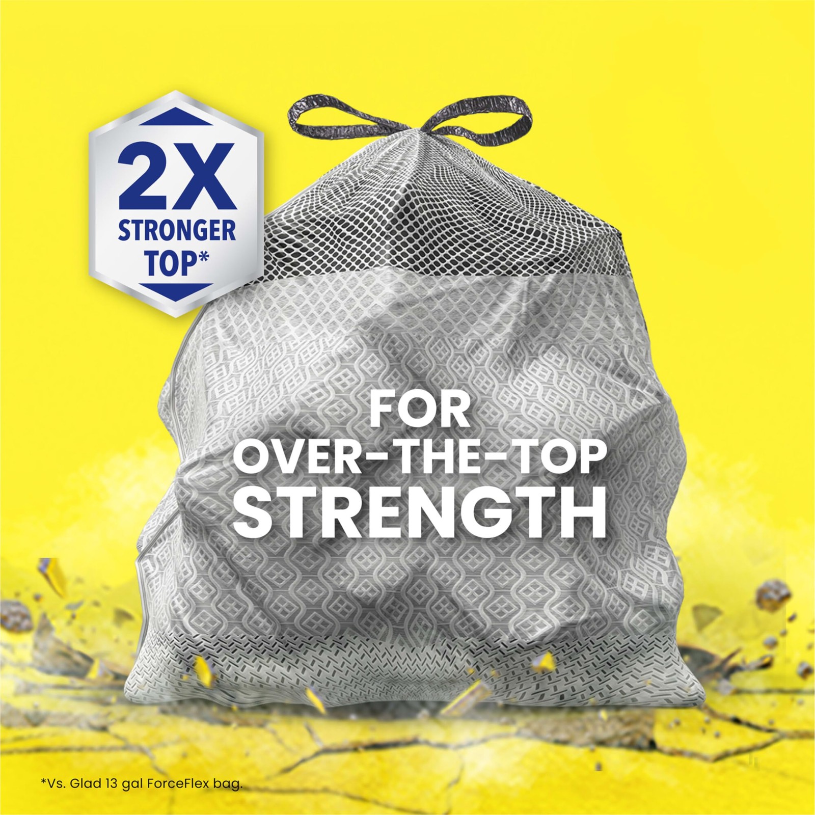 Glad ForceFlex MaxStrength Kitchen Drawstring Trash Bags, 20 Gal, 80 Ct,