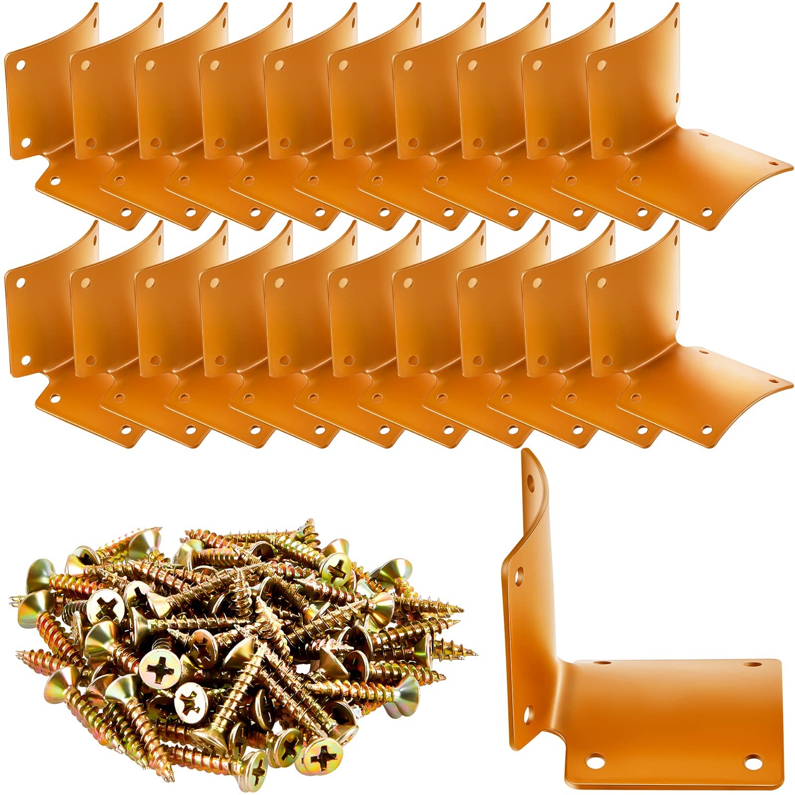 20 Pcs Round Post Fence Brackets Metal L for Wood Fence Post Repair Round Rai…