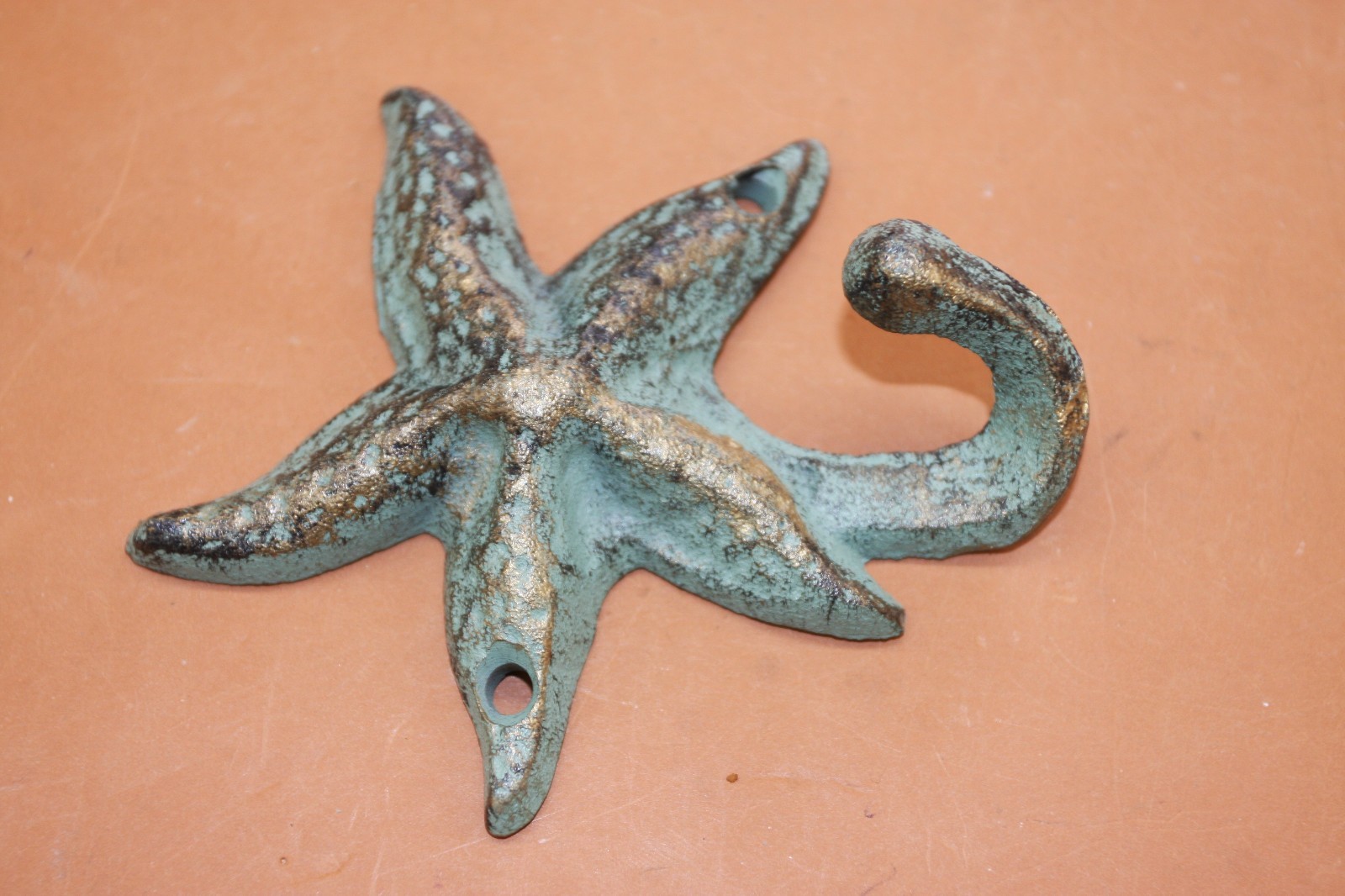 (5)BEACH DECOR, Seagull Design Beach Sign Wall Plaque and Starfish Wall Hooks,
