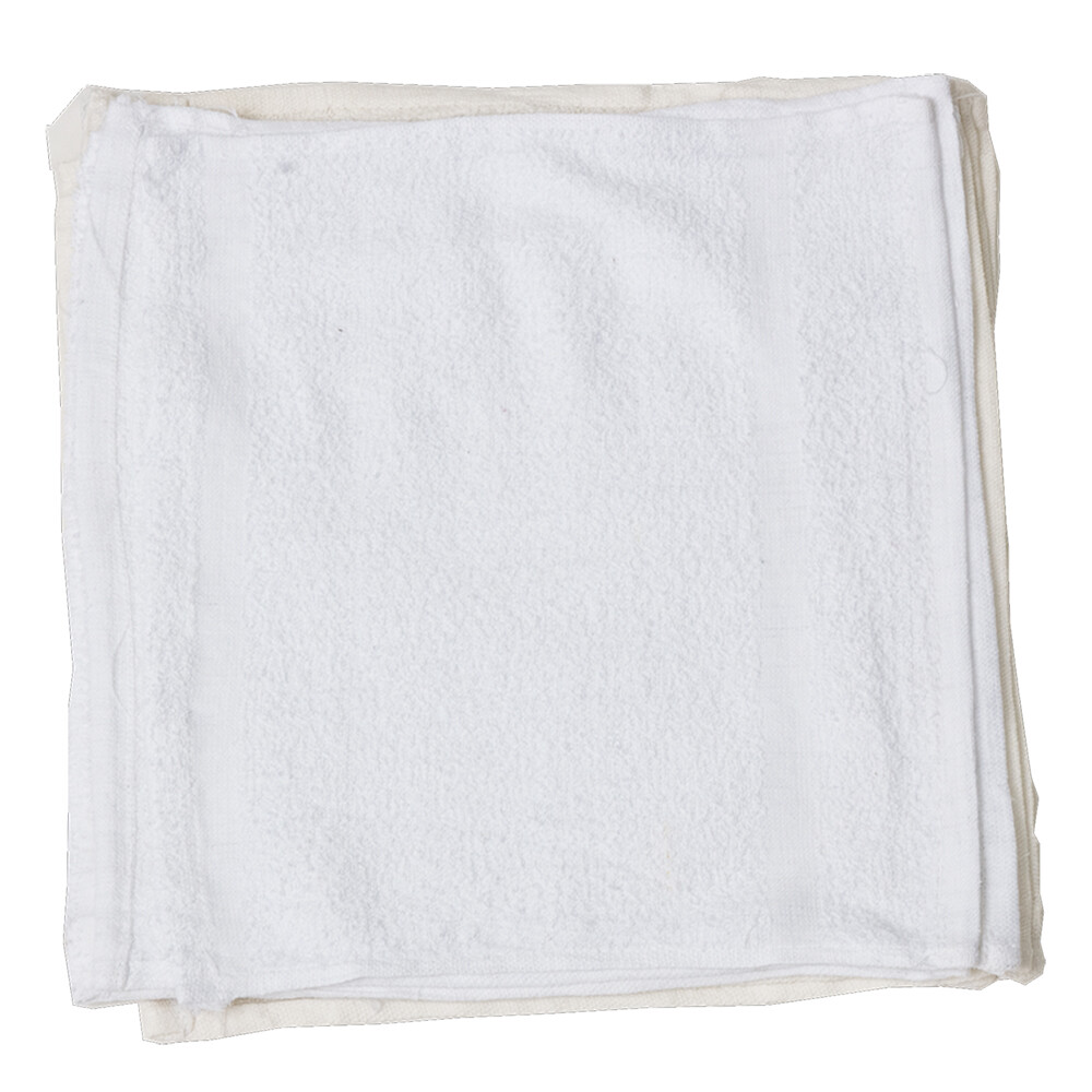 Terry Towel Washcloth Rags, Bulk Options, White Multipurpose Cleaning Cloths
