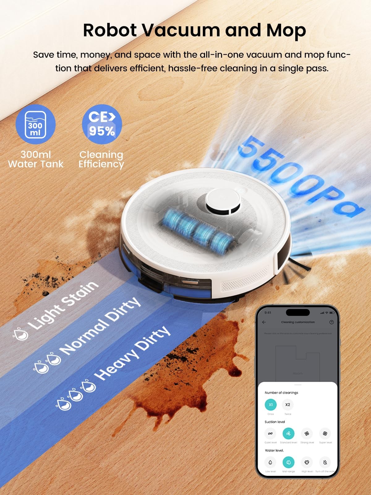 LiDAR Robot Vacuum and Mop, 90-Day Self-Emptying, 190° PSD Obstacle Avoidance…